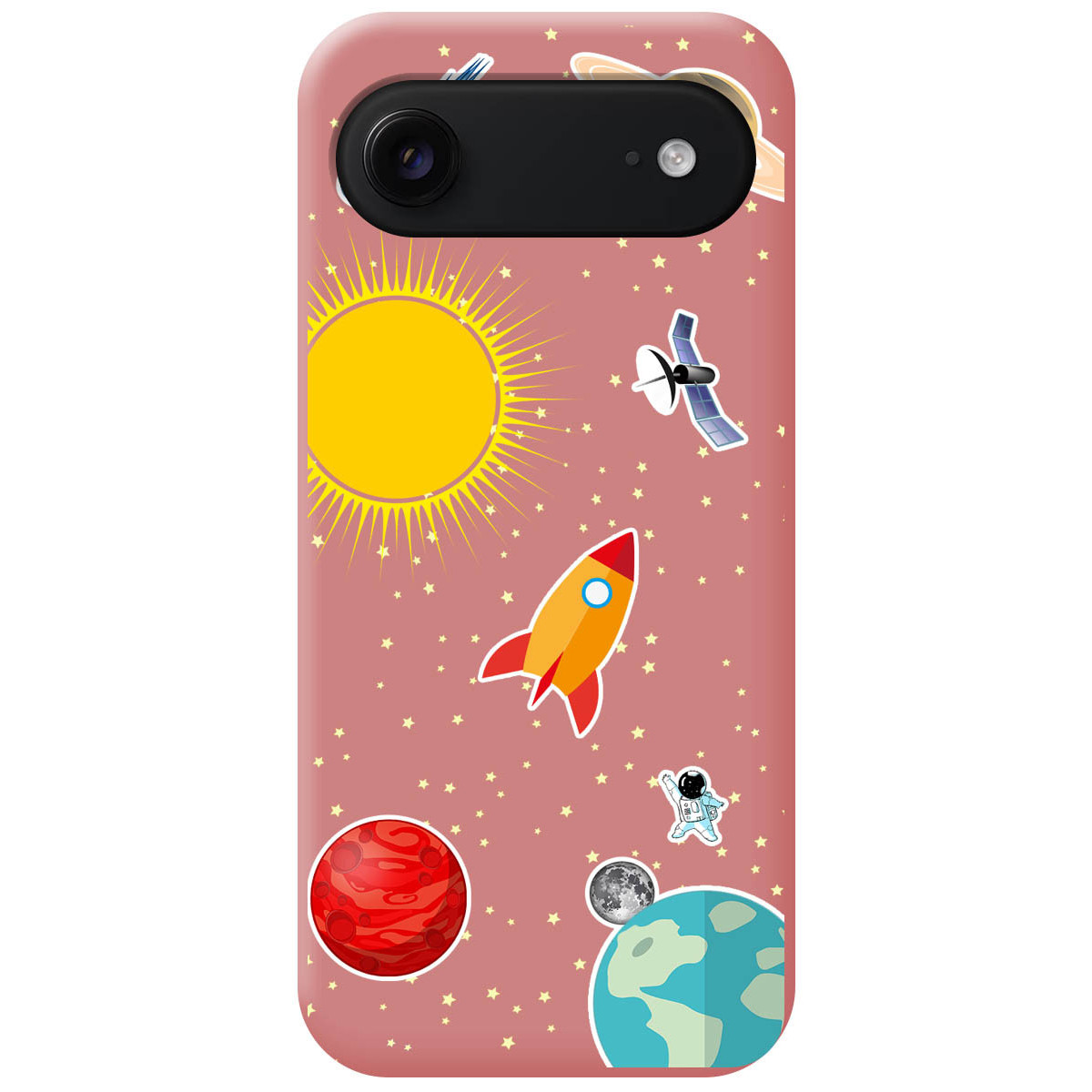 Funda Silicona Líquida Rosa para Iphone 17 Air (6.5) diseño Espacio Dibujos