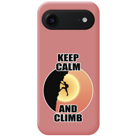 Funda Silicona Líquida Rosa para Iphone 17 Air (6.5) diseño Hombre Escalada Dibujos