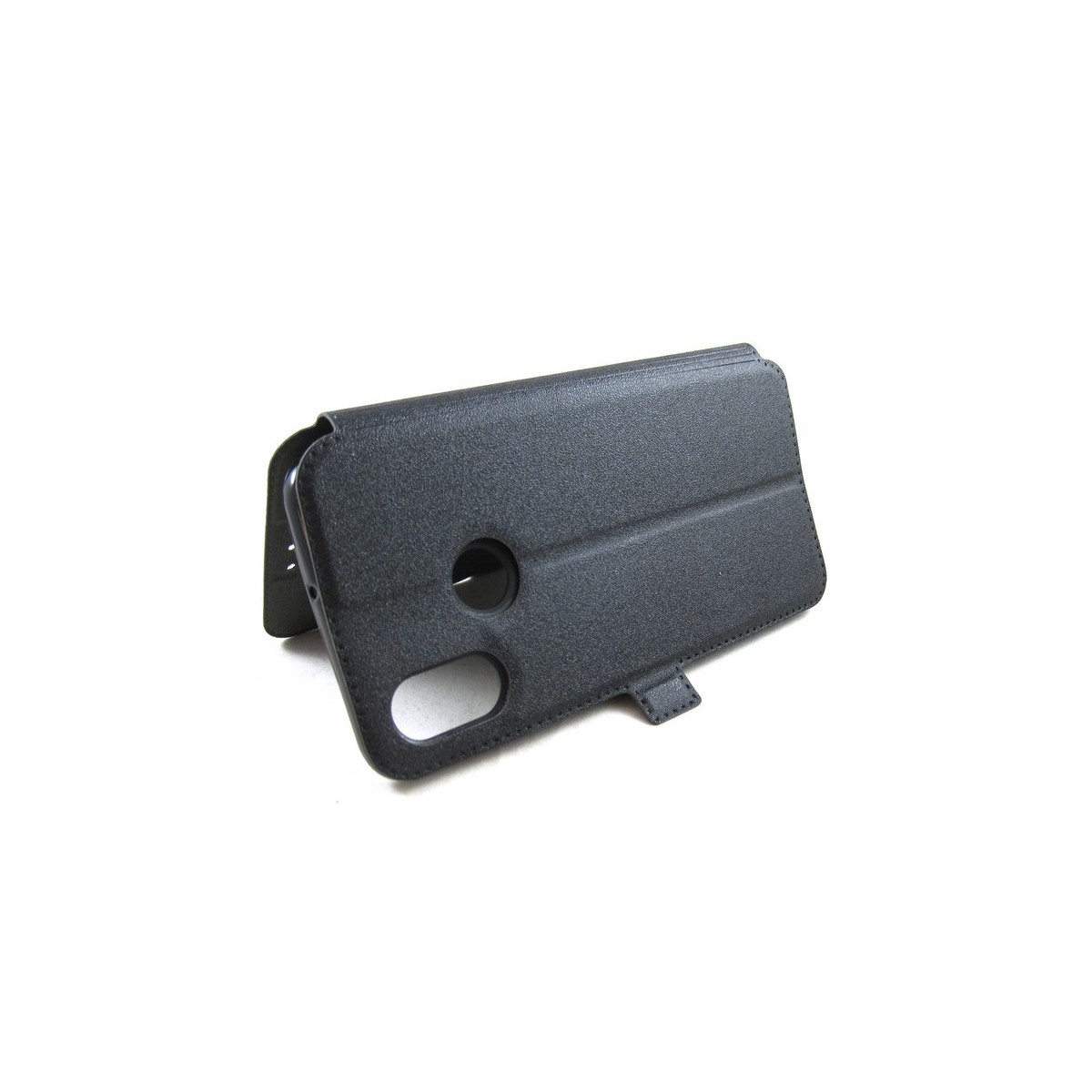 Funda Soporte Piel Negra para Xiaomi Mi Max 3 Flip Libro