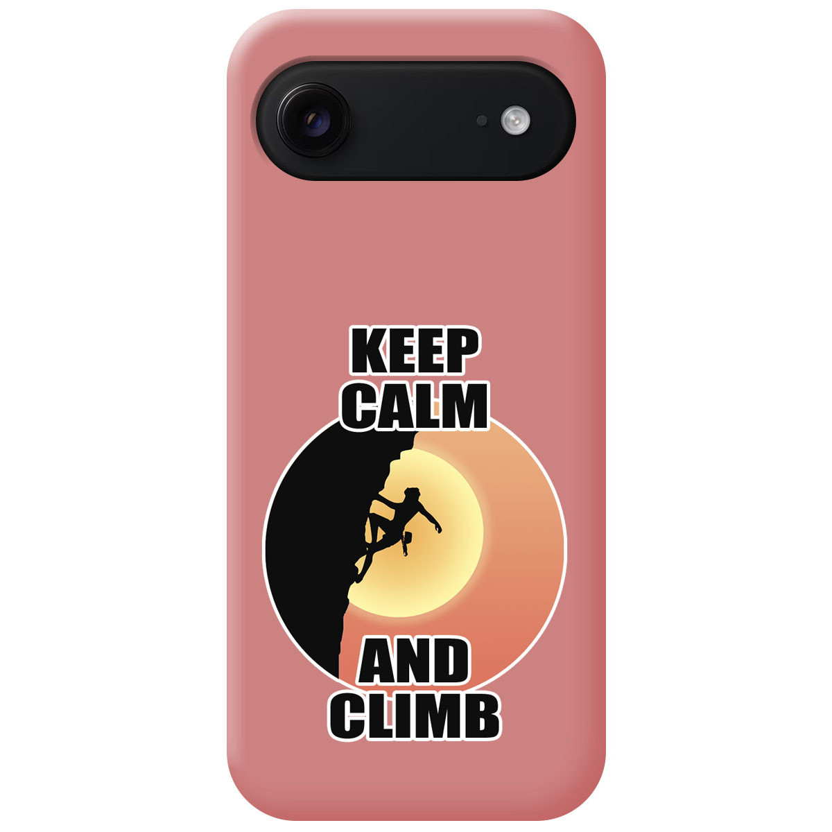 Funda Silicona Líquida Rosa para Iphone 17 Air (6.5) diseño Mujer Escalada Dibujos