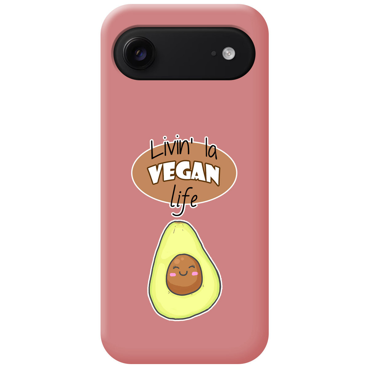 Funda Silicona Líquida Rosa para Iphone 17 Air (6.5) diseño Vegan Life Dibujos