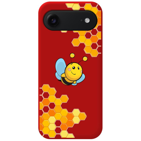 Funda Silicona Líquida Roja para Iphone 17 Air (6.5) diseño Abeja Dibujos