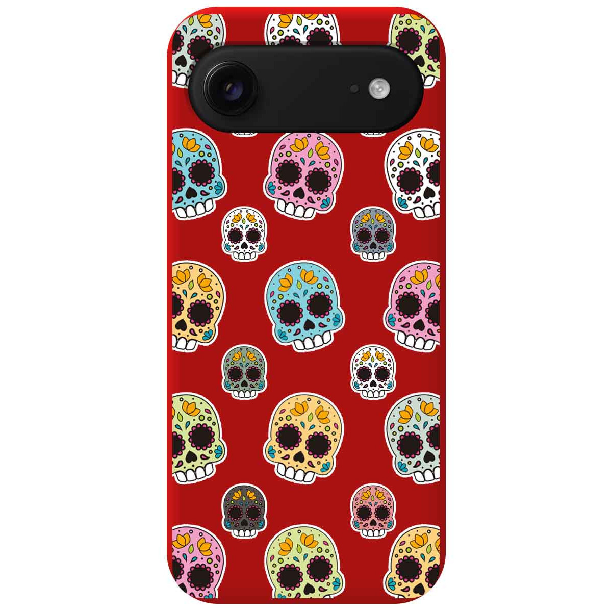 Funda Silicona Líquida Roja para Iphone 17 Air (6.5) diseño Catrina Dibujos