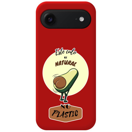 Funda Silicona Líquida Roja para Iphone 17 Air (6.5) diseño Culo Natural Dibujos