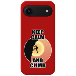Funda Silicona Líquida Roja para Iphone 17 Air (6.5) diseño Hombre Escalada Dibujos