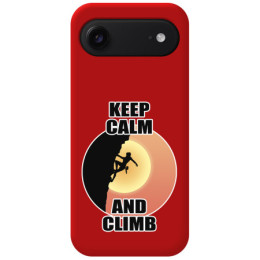 Funda Silicona Líquida Roja para Iphone 17 Air (6.5) diseño Mujer Escalada Dibujos