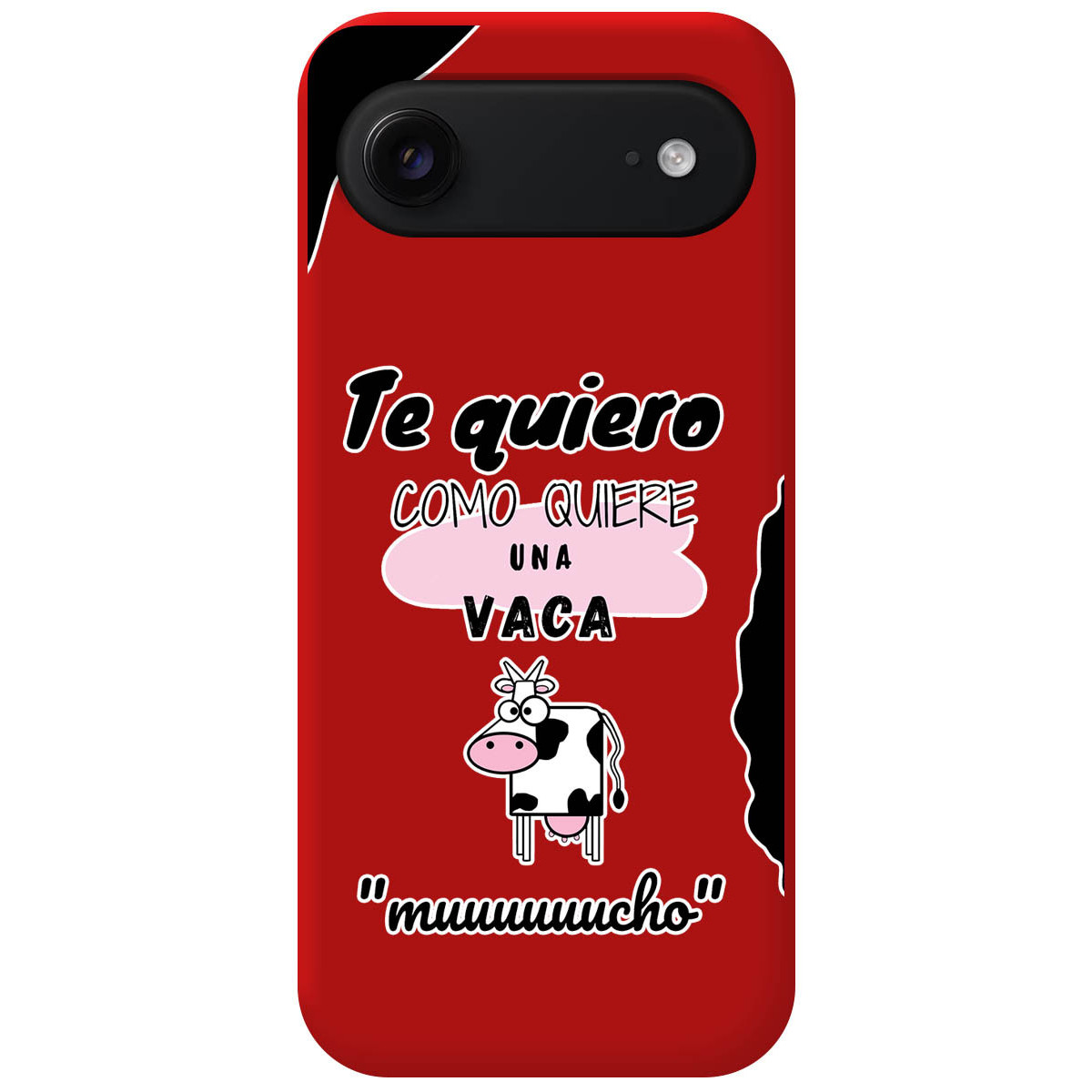 Funda Silicona Líquida Roja para Iphone 17 Air (6.5) diseño Vaca Dibujos