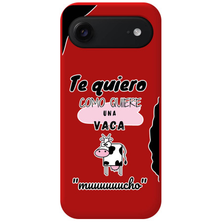 Funda Silicona Líquida Roja para Iphone 17 Air (6.5) diseño Vaca Dibujos