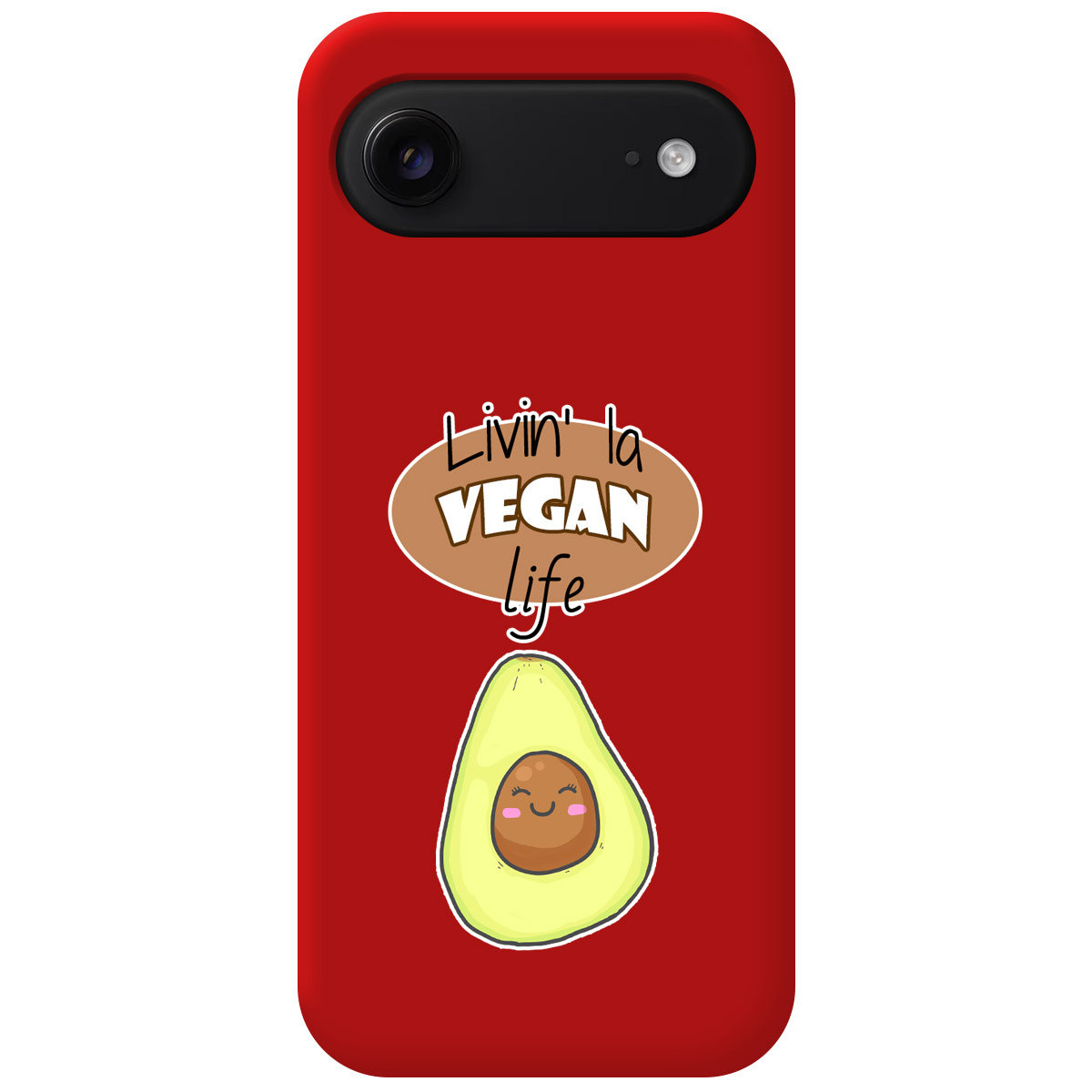 Funda Silicona Líquida Roja para Iphone 17 Air (6.5) diseño Vegan Life Dibujos