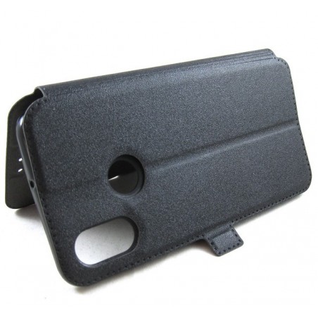 Funda Soporte Piel Negra para Xiaomi Mi Mix 2S Flip Libro