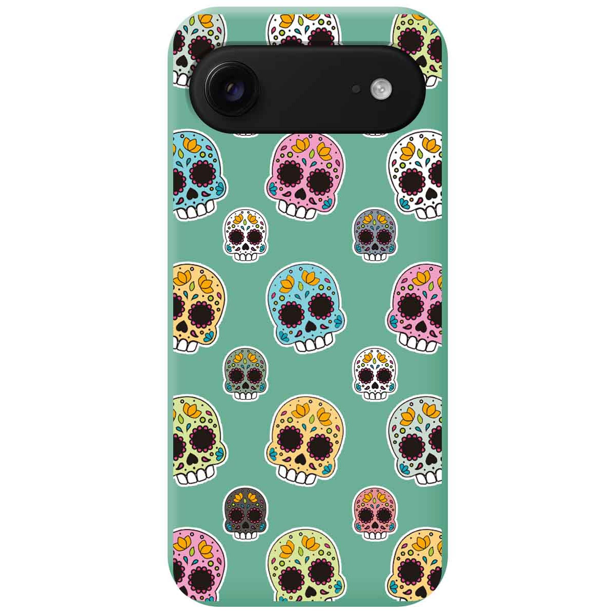 Funda Silicona Líquida Verde para Iphone 17 Air (6.5) diseño Catrina Dibujos