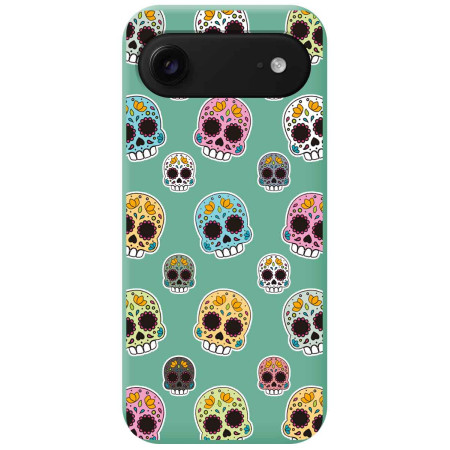 Funda Silicona Líquida Verde para Iphone 17 Air (6.5) diseño Catrina Dibujos
