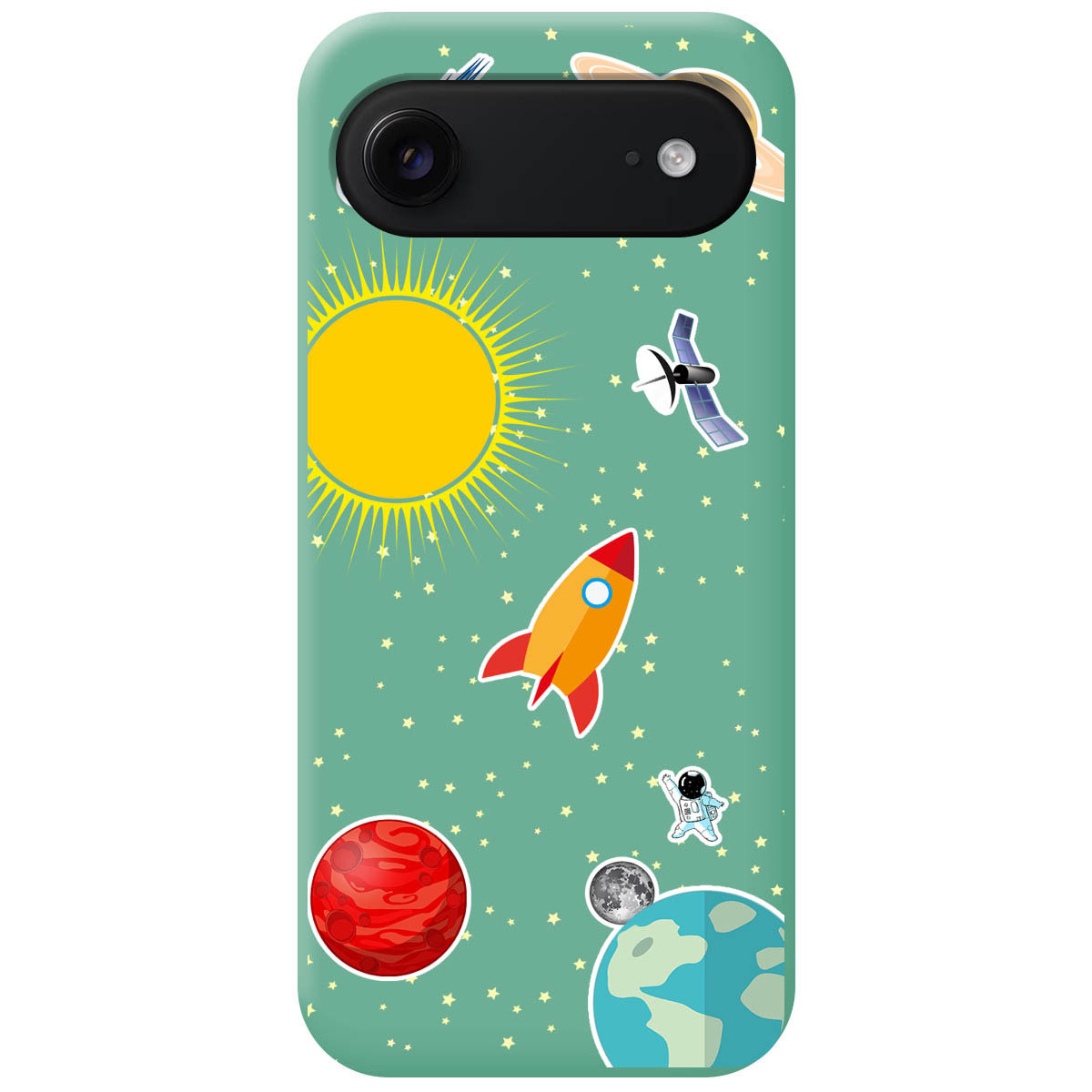 Funda Silicona Líquida Verde para Iphone 17 Air (6.5) diseño Espacio Dibujos