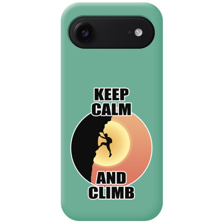 Funda Silicona Líquida Verde para Iphone 17 Air (6.5) diseño Hombre Escalada Dibujos