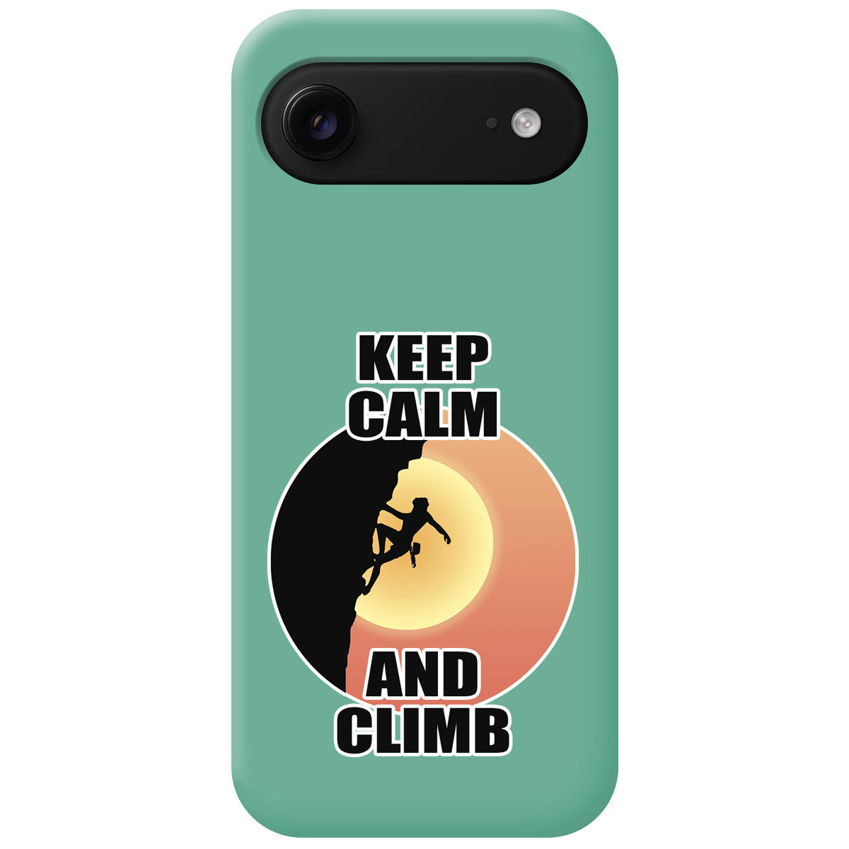 Funda Silicona Líquida Verde para Iphone 17 Air (6.5) diseño Mujer Escalada Dibujos