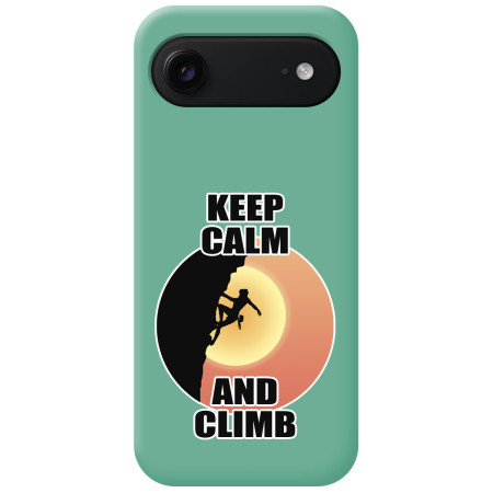 Funda Silicona Líquida Verde para Iphone 17 Air (6.5) diseño Mujer Escalada Dibujos