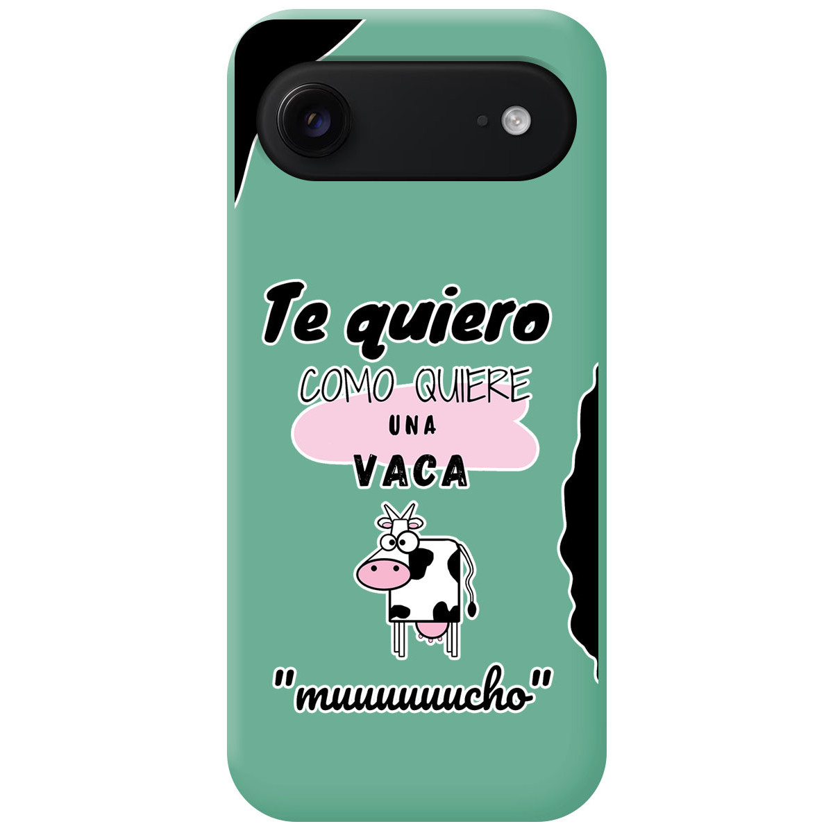 Funda Silicona Líquida Verde para Iphone 17 Air (6.5) diseño Vaca Dibujos