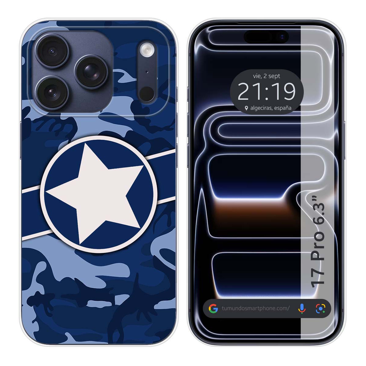 Funda Silicona para Iphone 17 Pro (6.3) diseño Camuflaje 03 Dibujos