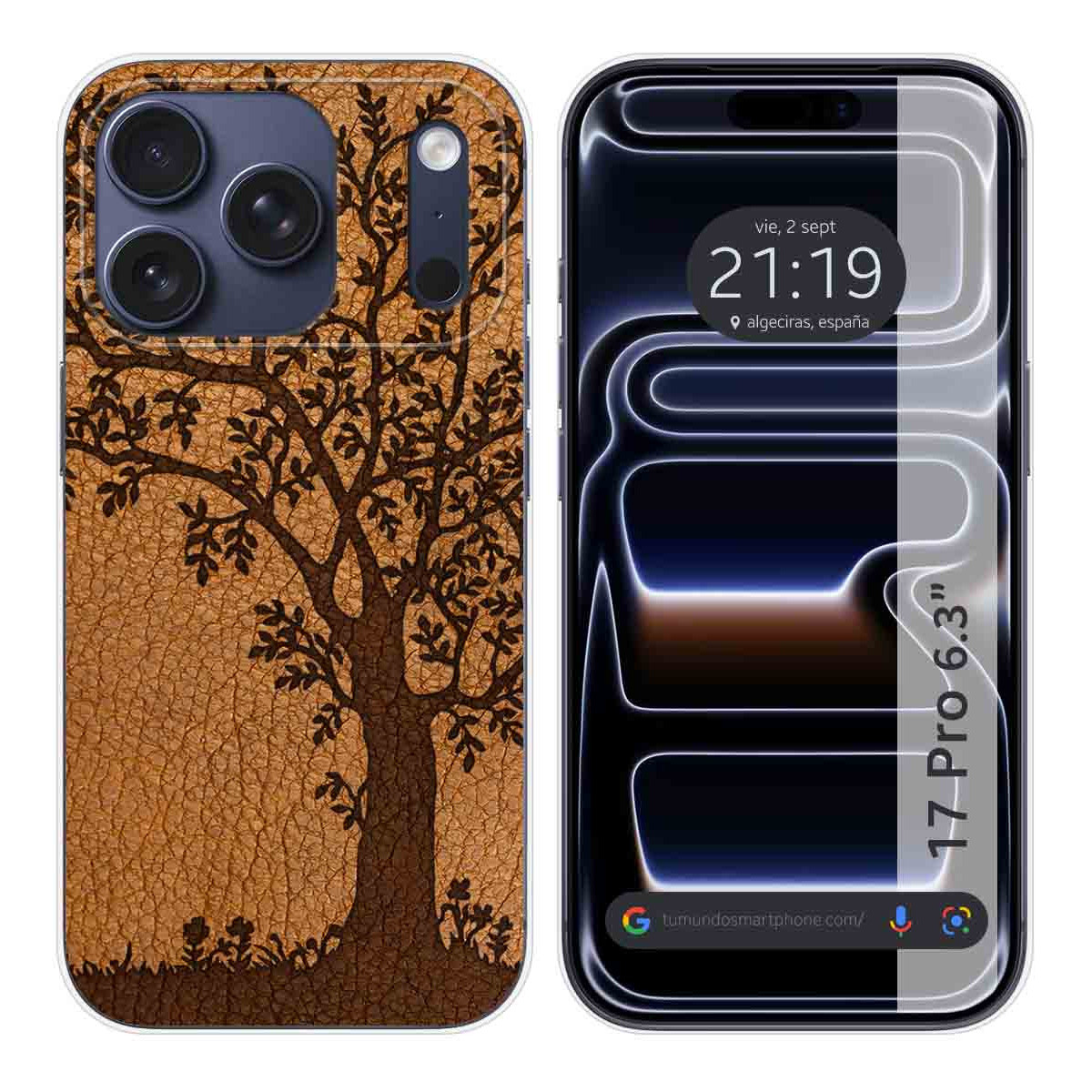 Funda Silicona para Iphone 17 Pro (6.3) diseño Cuero 03 Dibujos