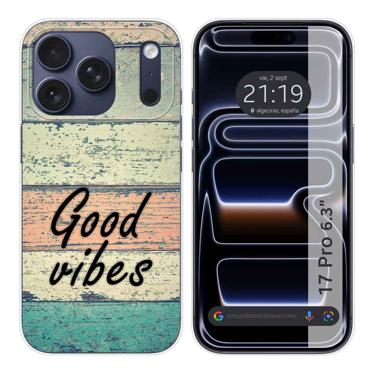 Funda Silicona para Iphone 17 Pro (6.3) diseño Madera 01 Dibujos