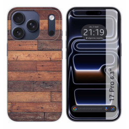 Funda Silicona para Iphone 17 Pro (6.3) diseño Madera 03 Dibujos
