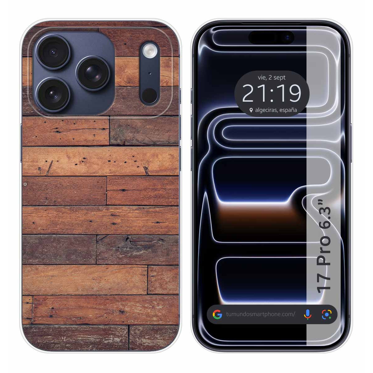 Funda Silicona para Iphone 17 Pro (6.3) diseño Madera 03 Dibujos