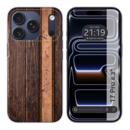 Funda Silicona para Iphone 17 Pro (6.3) diseño Madera 05 Dibujos