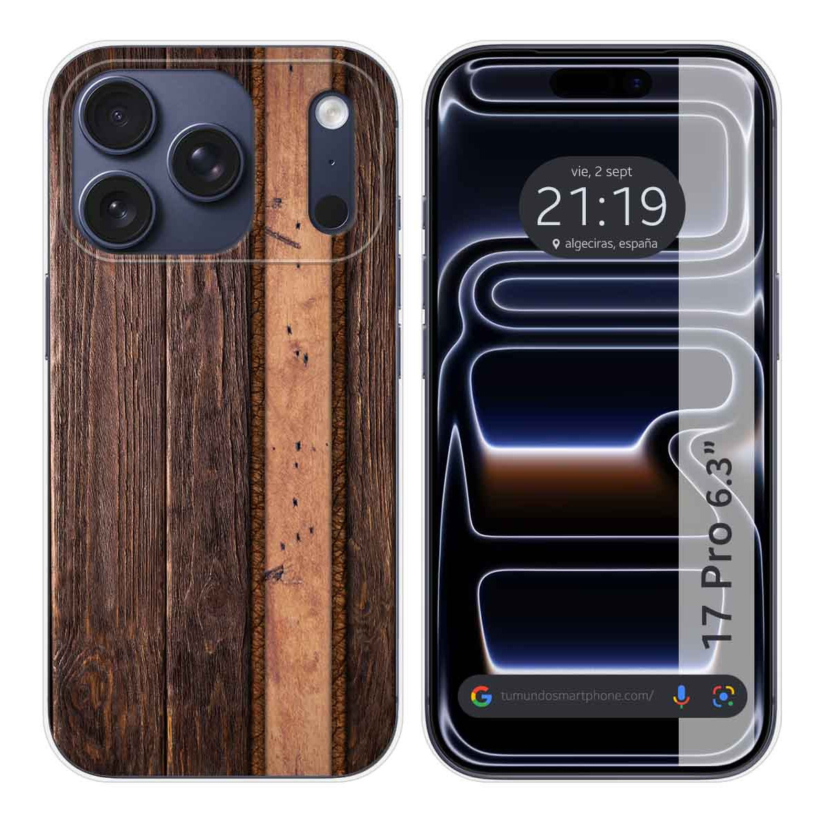 Funda Silicona para Iphone 17 Pro (6.3) diseño Madera 05 Dibujos