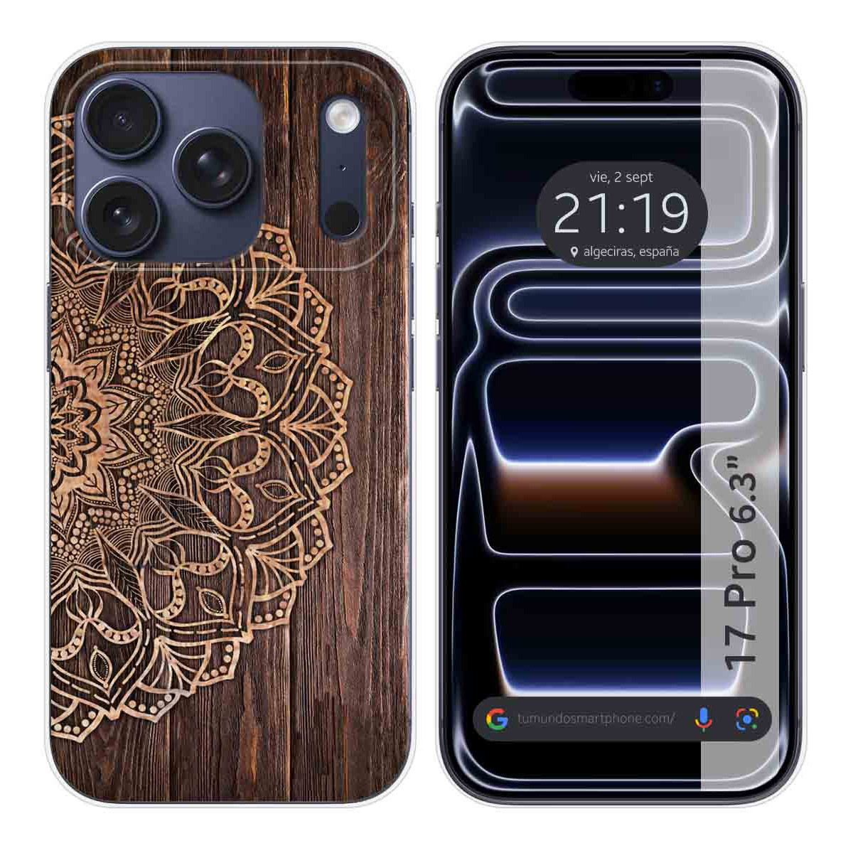 Funda Silicona para Iphone 17 Pro (6.3) diseño Madera 06 Dibujos