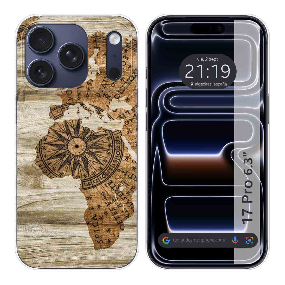 Funda Silicona para Iphone 17 Pro (6.3) diseño Madera 07 Dibujos