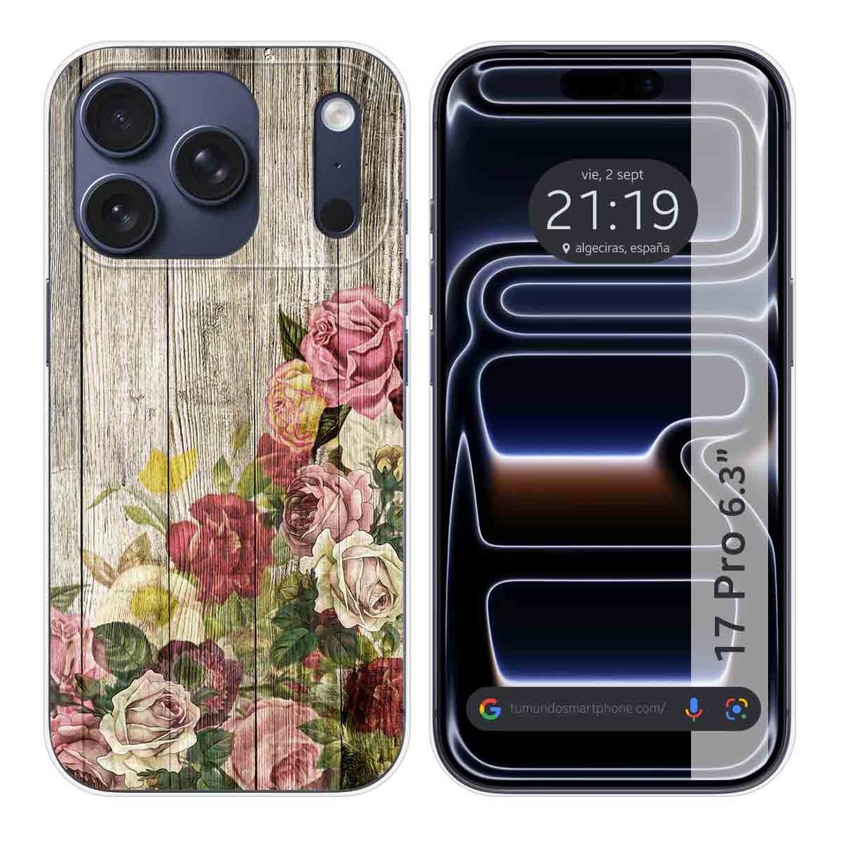 Funda Silicona para Iphone 17 Pro (6.3) diseño Madera 08 Dibujos