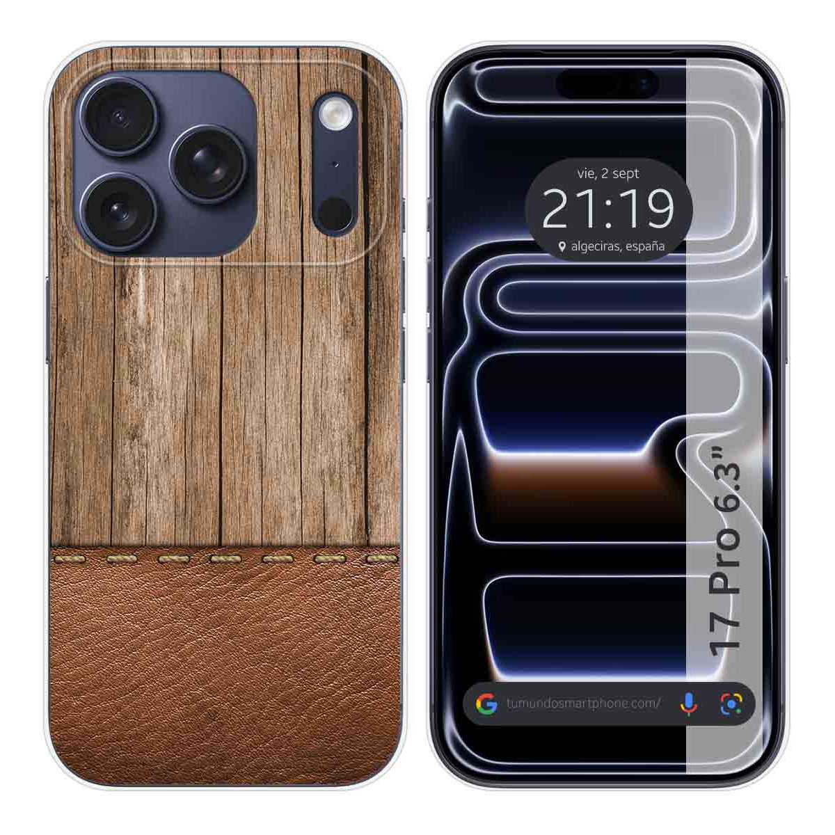 Funda Silicona para Iphone 17 Pro (6.3) diseño Madera 09 Dibujos