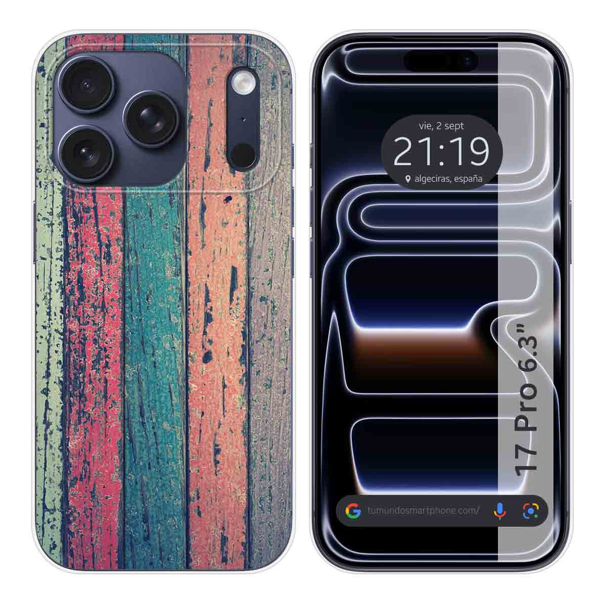 Funda Silicona para Iphone 17 Pro (6.3) diseño Madera 10 Dibujos