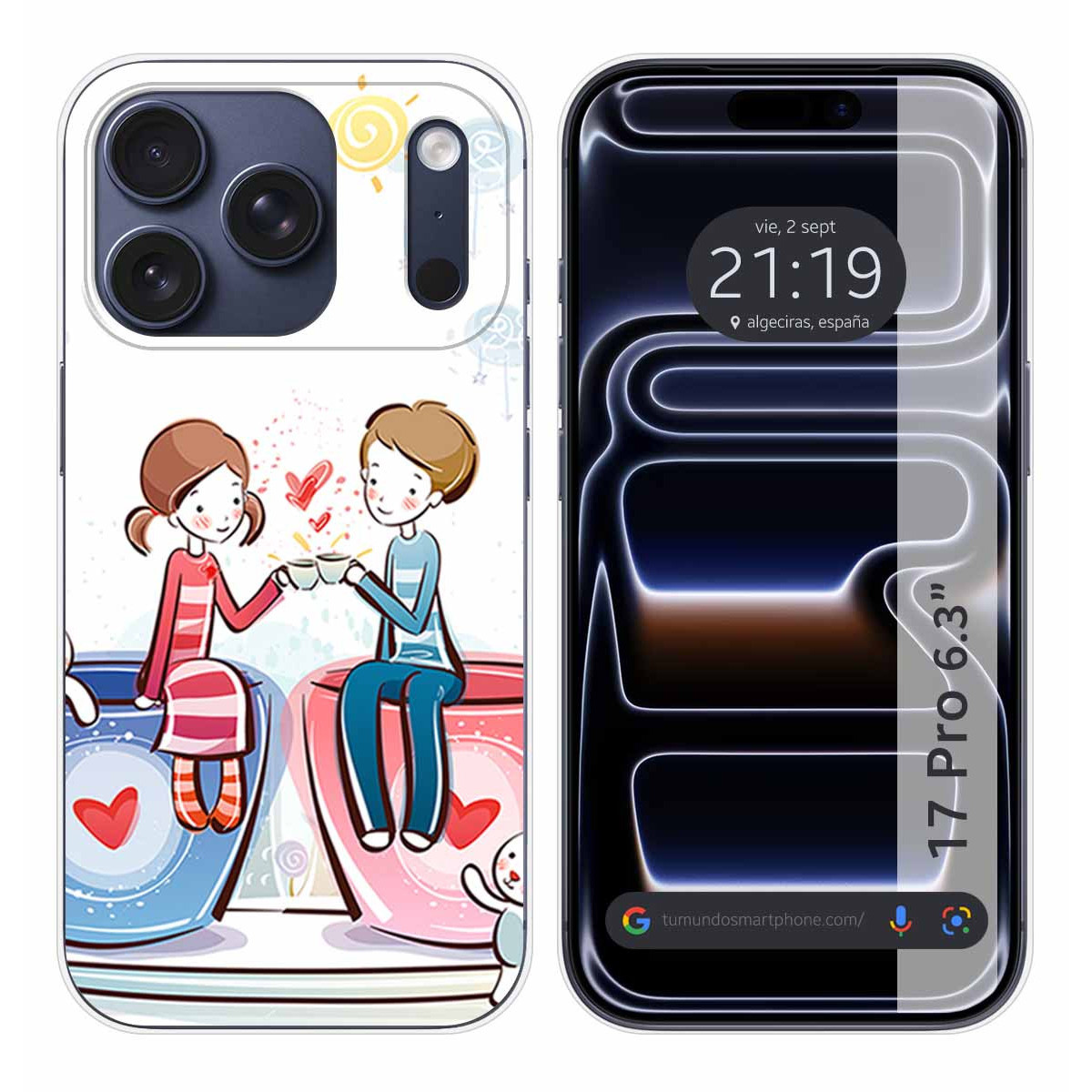 Funda Silicona para Iphone 17 Pro (6.3) diseño Café Dibujos