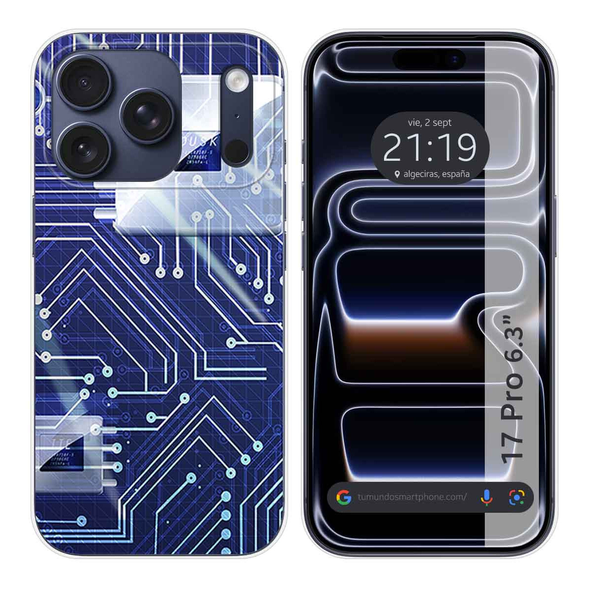 Funda Silicona para Iphone 17 Pro (6.3) diseño Circuito Dibujos