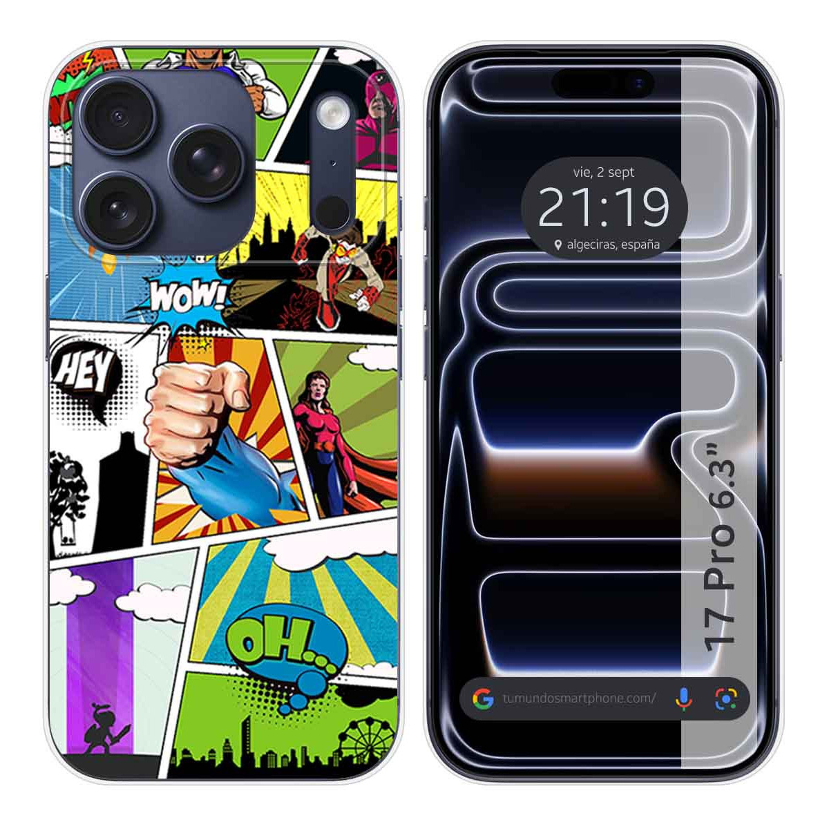 Funda Silicona para Iphone 17 Pro (6.3) diseño Comic Dibujos