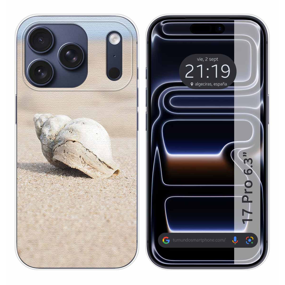 Funda Silicona para Iphone 17 Pro (6.3) diseño Concha Dibujos