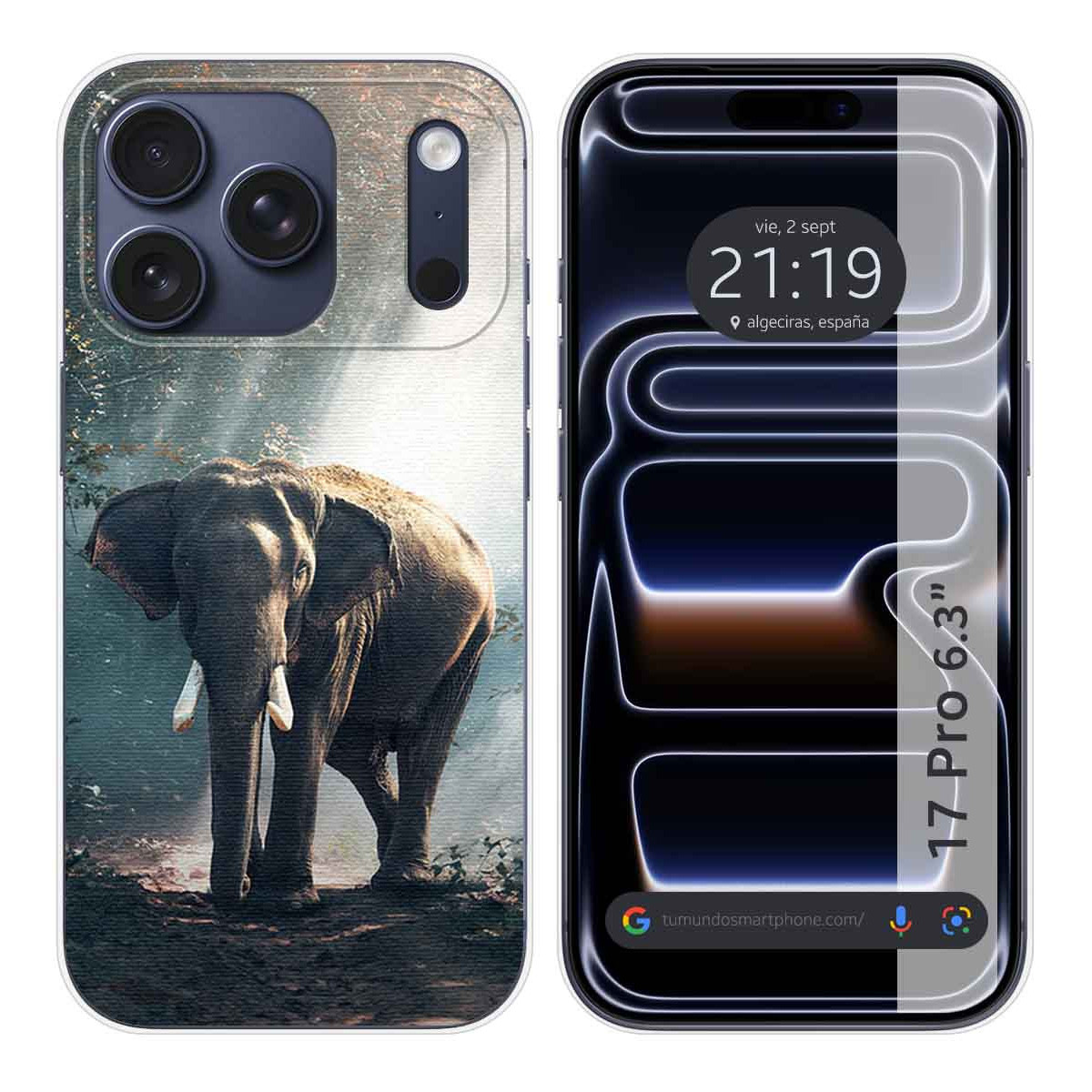 Funda Silicona para Iphone 17 Pro (6.3) diseño Elefante Dibujos