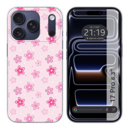 Funda Silicona para Iphone 17 Pro (6.3) diseño Flores Dibujos