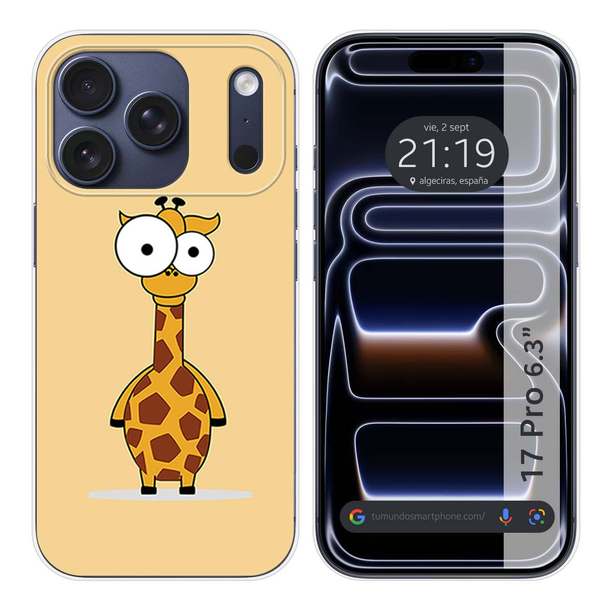 Funda Silicona para Iphone 17 Pro (6.3) diseño Jirafa Dibujos