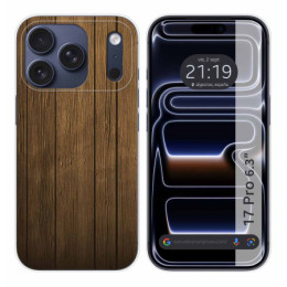 Funda Silicona para Iphone 17 Pro (6.3) diseño Madera Dibujos