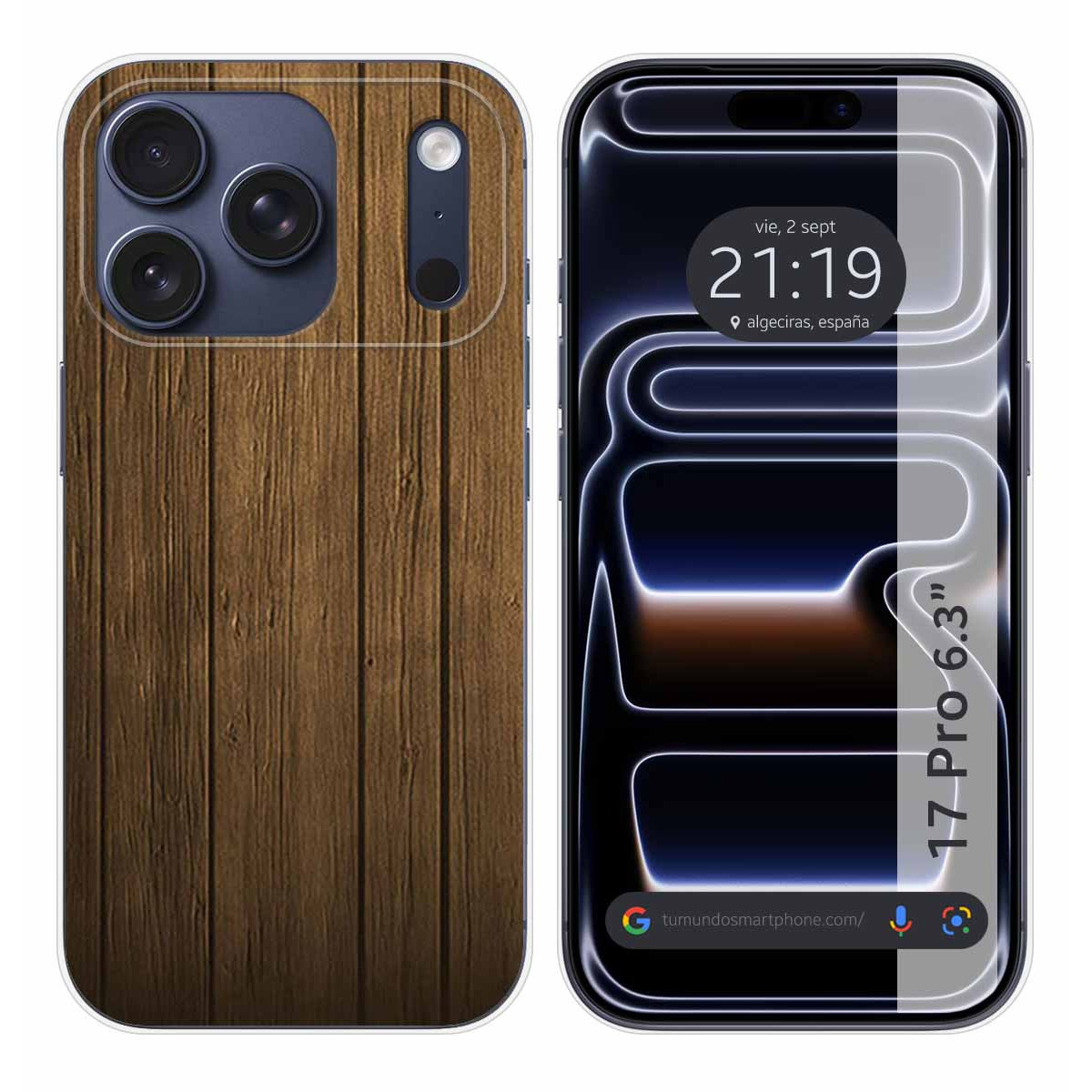 Funda Silicona para Iphone 17 Pro (6.3) diseño Madera Dibujos