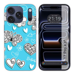 Funda Silicona para Iphone 17 Pro (6.3) diseño Mariposas Dibujos