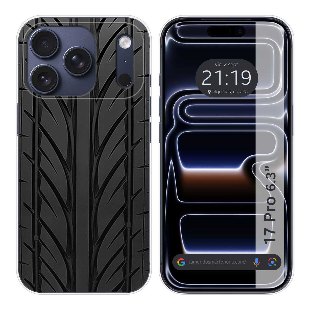Funda Silicona para Iphone 17 Pro (6.3) diseño Neumatico Dibujos