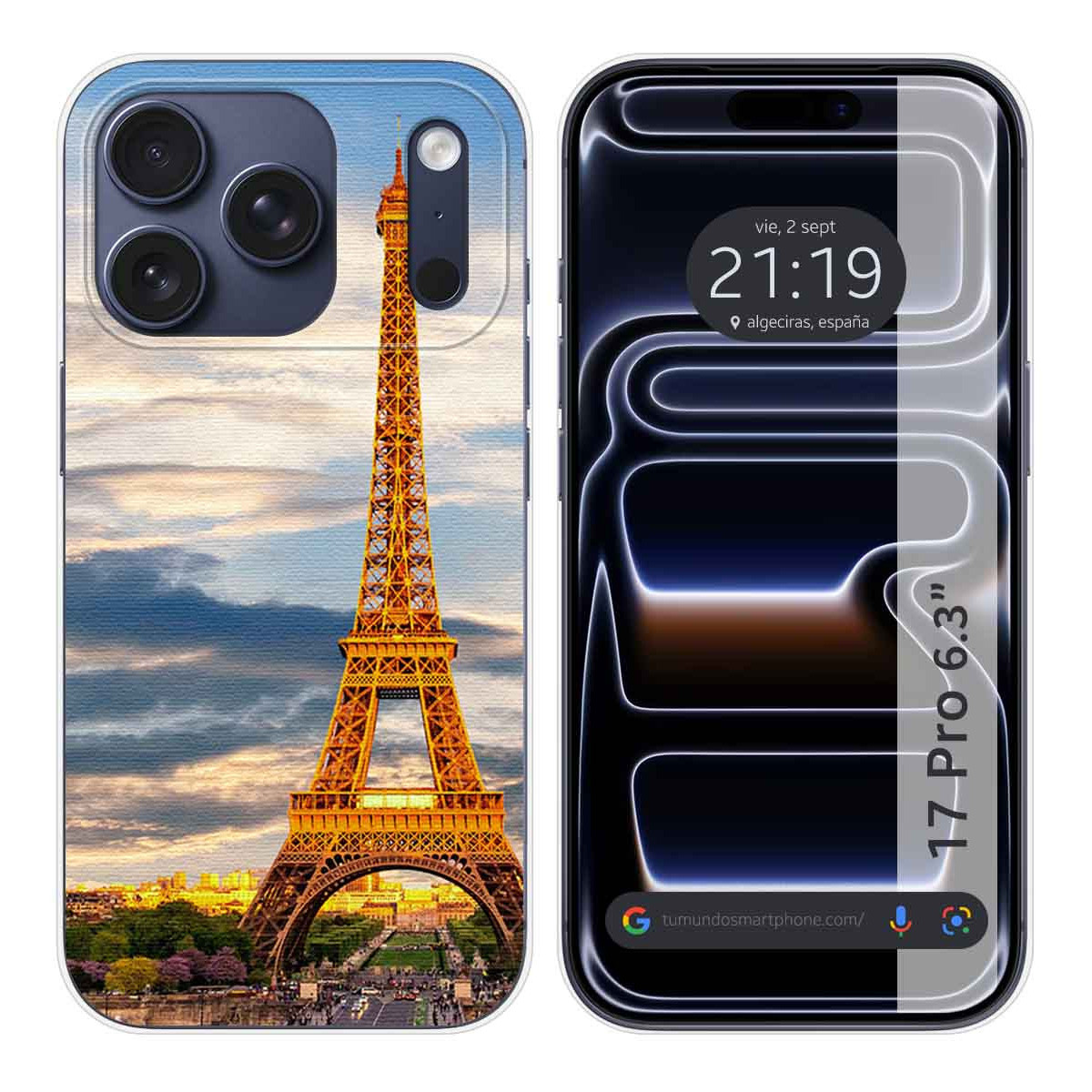Funda Silicona para Iphone 17 Pro (6.3) diseño Paris Dibujos