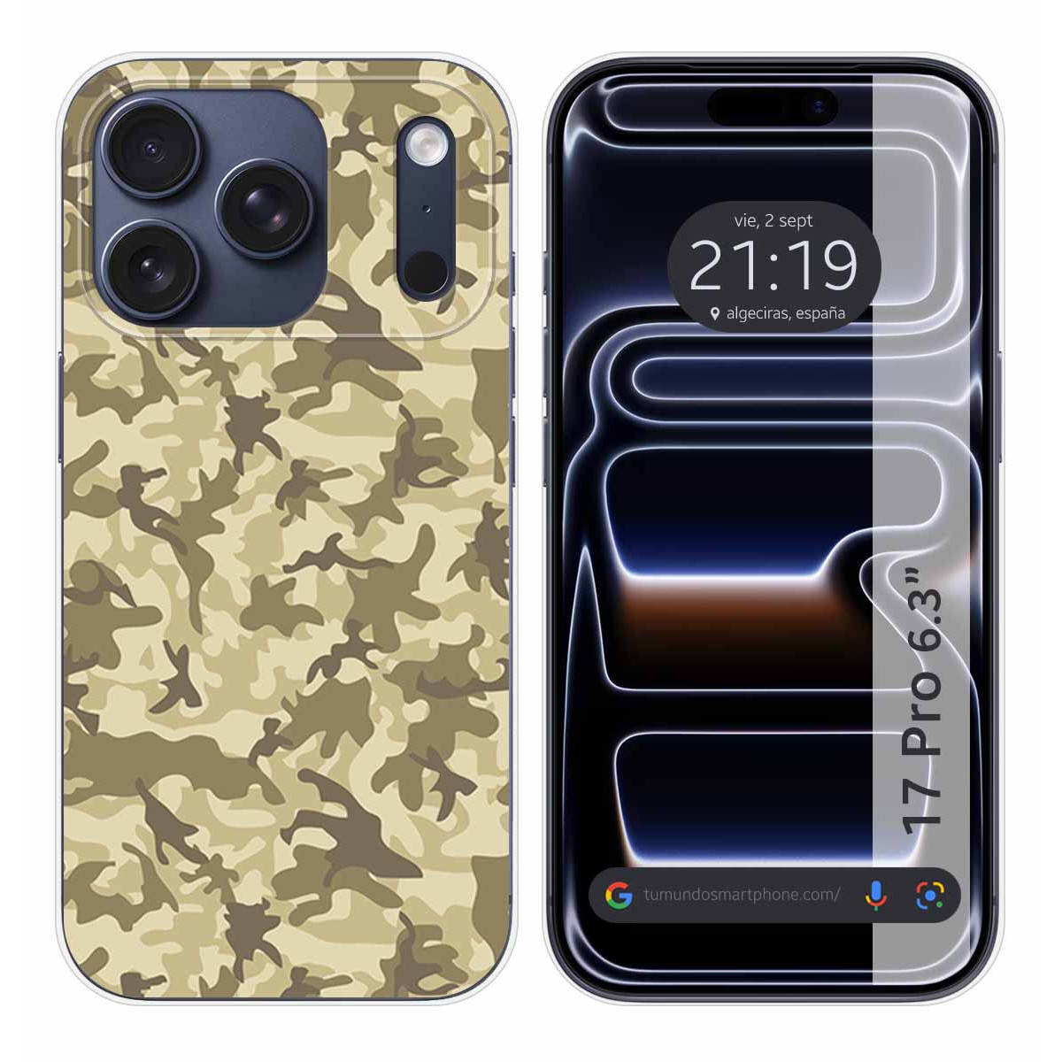 Funda Silicona para Iphone 17 Pro (6.3) diseño Sand Camuflaje Dibujos