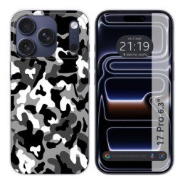 Funda Silicona para Iphone 17 Pro (6.3) diseño Snow Camuflaje Dibujos