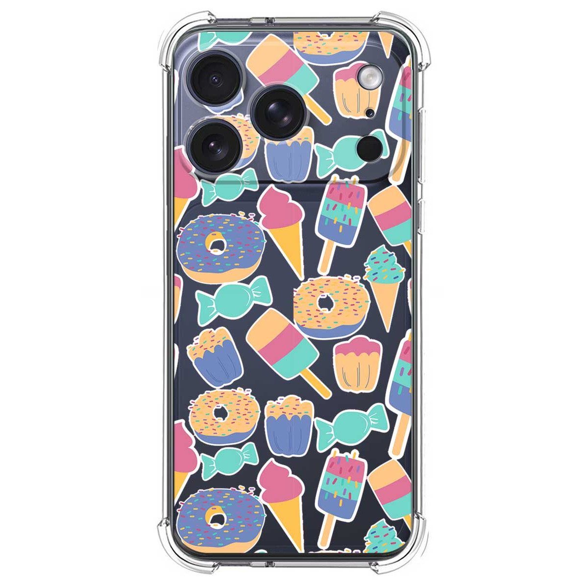Funda Silicona Antigolpes para Iphone 17 Pro (6.3) diseño Dulces 02 Dibujos