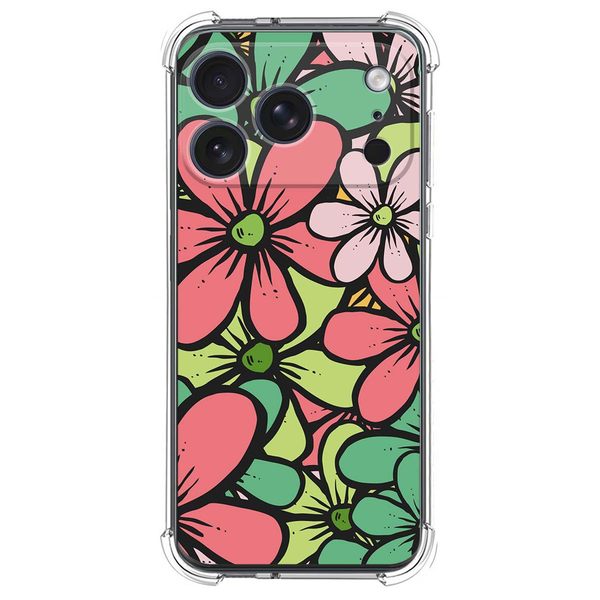 Funda Silicona Antigolpes para Iphone 17 Pro (6.3) diseño Flores 02 Dibujos