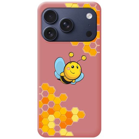 Funda Silicona Líquida Rosa para Iphone 17 Pro (6.3) diseño Abeja Dibujos